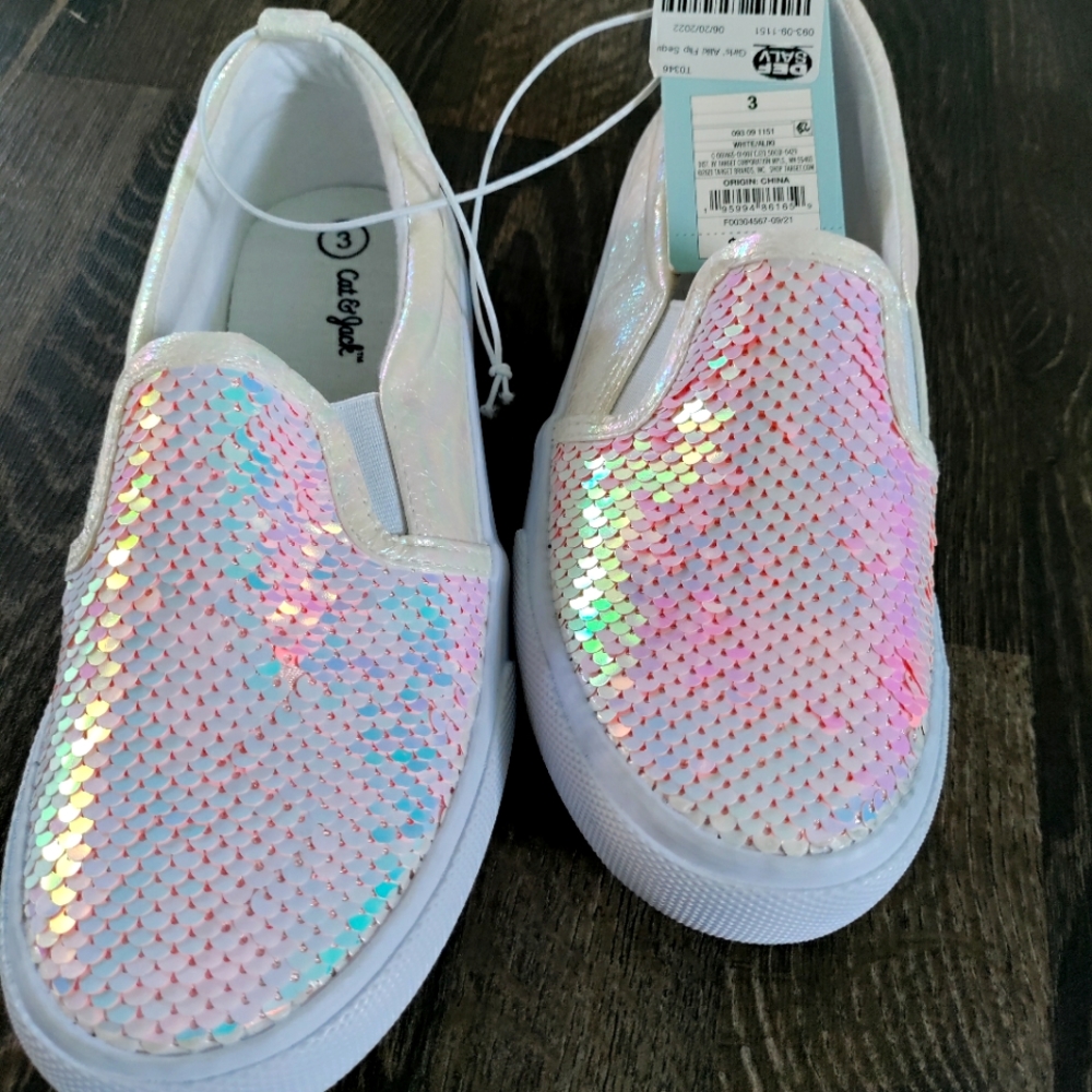 Girls slip on sneakers sequin